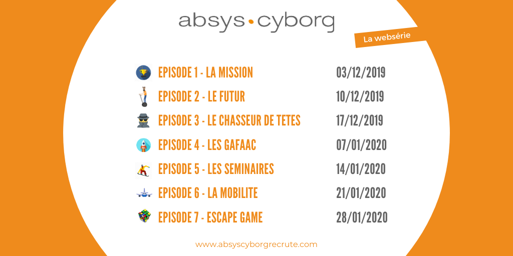 Programme sortie Saison 1 Absys Cyborg recrute