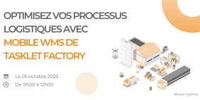 Visionnez le replay notre conférence web sur la solution Mobile WMS de Tasklet Factory pour optimiser votre flux logistique. Vignette pour la page conférence web Tasklet Factory