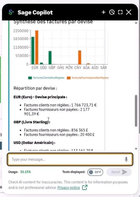 Capture d'écran générer automatiquement des graphiques de répartition 