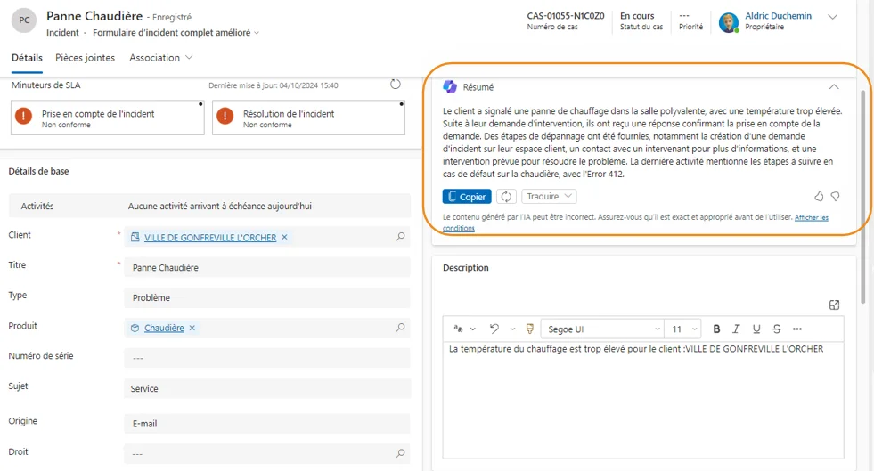 Screen cas d'usage copilot trouver la bonne information